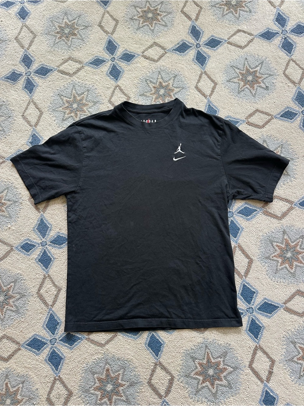 Jordan Black Short Sleeve Tee with White Jumpman and Swoosh